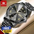 Olevs 9931 New Business Quartz Watch For Men Dual Calendar Luxury Diamond Dial Stainless Steel Strap Men Wristwatch. 