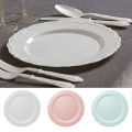 New European Disposable Dinnerware Plates Embossed Design Plastic Tableware Wedding Birthday Party Dessert Cake Plates Supply.