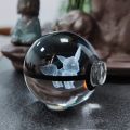 Anime Pokemon 3D Crystal Ball Snorlax Figure Pokeball Engraving Crystal Charizard Model With LED Light Base Kids Gift ANIME GIFT. 