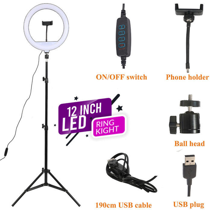 12%20"Ring%20Light%20with%20Stand%20&%20Phone%20Holder%20for%20Live%20Stream%20-%20Image%202