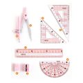 8pcs Plastic Geometry Stationery Set Maths Drawing Compasses Ruler Set Students Draw Measuring Tools School Office Stationery MuXiaRe.