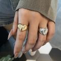 Luxury Gold Silver Heart Rings for Women Metal Ring. 