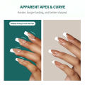 Nailpop French Tip Press on Nails 14 Sizes Medium Shape Pre-french Soft Gel Nail Tips Ultra Fit Full Cover Nails 140pcs. 