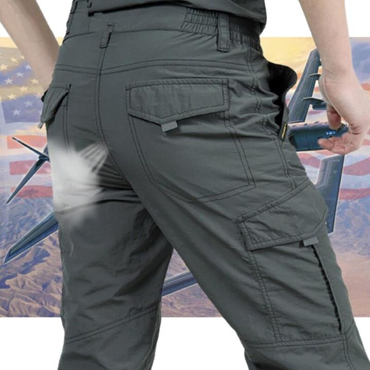 Men's Tactical Pants Multicket Elastic Waist Military Trousers Male Casual Cargo Pants For Men Clothing Slim Fit 5XL