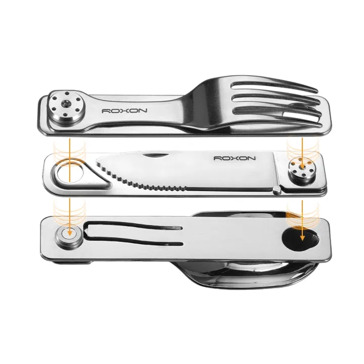 ROXON%203%20IN%201%20Camping%20Cutlery%20Set%20Knife%20Fork%20Spoon%20Stainless%20Steel%20Portable%20and%20Detachable%20-%20Image%202
