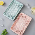 2Pcs 3D Round Ice Cube Tray with Lid Food Grade Plastic Spherical Ice Mold DIY Ice Ball Maker (Multicolor).