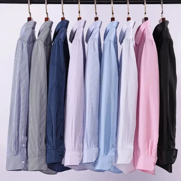 New%20Men's%20Classic%20Long%20Sleeve%20striped%20Basic%20Dress%20Shirts%20Single%20Patch%20Pocket%20Formal%20Business%20Standard-fit%20Office%20Social%20Shirt%20-%20Image%202