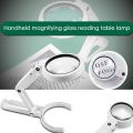 Magnifying Glass Dual Use Table Lamp Bright Stand Non Slip Hand Held 8 LED Magnifier Lamp for Reading Crafting Repairing. 
