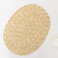 Straw Woven Placemat Wheat Straw Wheat Braid Woven Pad Dining Table Decor Insulation Meal Mat Environmentally Friendly Coaster.