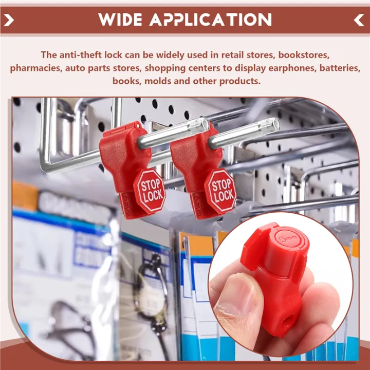 100pcs%206mm%20Plastic%20Anti-Theft%20Locks%20Unlock%20Device%20Retail%20Shop%20Supermarket%20Peg%20Hook%20Stop%20Lock%20Pegboard%20Hook%20Lock%20-%20Image%203