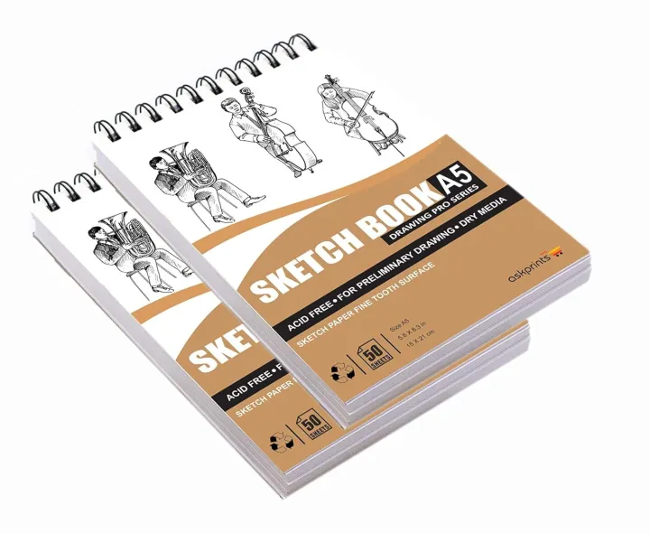 Premium%20A4%20&%20A5%20Sketchbook%20for%20Charcoal,%20Oil%20Pastel%20&%20Fountain%20Pens%2030%20sheets%20Paper%20with%20Spiral%20Binding%20-%20Image%205
