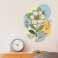 Abstract Minimal Floral Decoration Wall Sticker For Your Drawing Room Bedroom Study Room Living Space. 