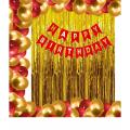 Birthday decoration set-red card banner with golden background package. 