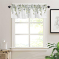 Sage Green Curtain Valance for Watercolor Eucalyptus Leaf Rod Pocket Valance Window Treatments Plant Leaves Easy to Use 137x45cm. 
