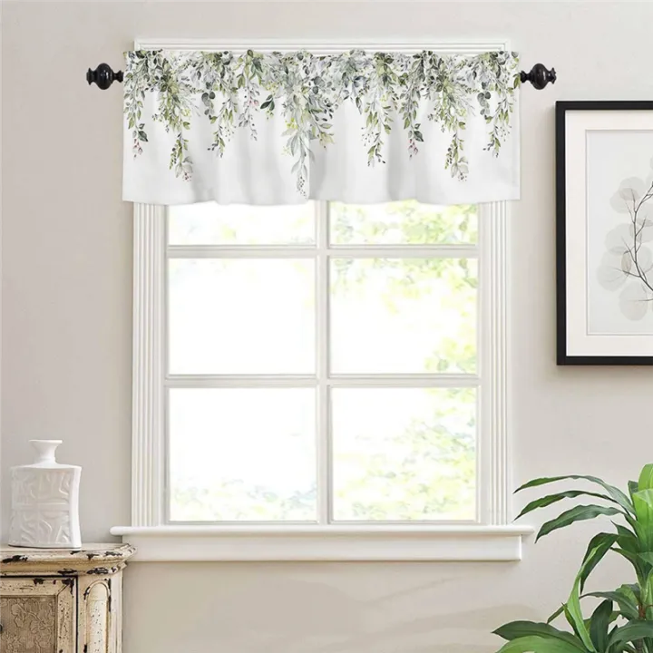 Sage%20Green%20Curtain%20Valance%20for%20Watercolor%20Eucalyptus%20Leaf%20Rod%20Pocket%20Valance%20Window%20Treatments%20Plant%20Leaves%20Easy%20to%20Use%20137x45cm%20-%20Image%206