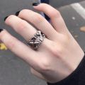 Chiba S925 silver European and American trendy brand arrow ring for men and women retro Thai silver fashion index finger ring opening adjustable.