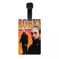 Custom Humor Robert Pattinson Standing Meme Luggage Tag With Name Card Funny Rob Privacy Cover ID Label for Travel Bag Suitcase. 
