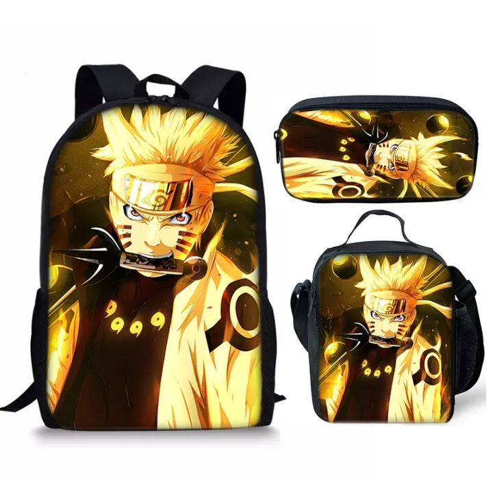Bandai%20Naruto%20School%20Bag%20Printed%20Lunch%20Bag%20Pencil%20Case%20Backpack%20Three-piece%20Set%20Gifts%20Backpack%20Lightening%20Zipper%20Shoulders%20-%20Image%203