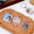 Homemade DIY photo keychain bag charm blank transparent keychain can open cover lock keychain. 