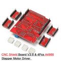 CNC Shield Board V3.0 &  4Pcs A4988 Stepper Motor Driver. 