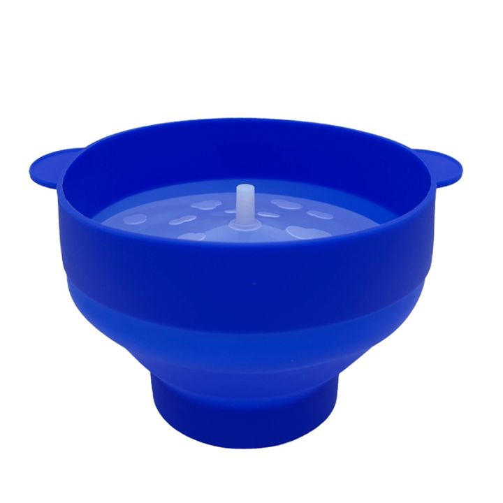 Popcorn Microwave Silicone Foldable Kitchen Easy Tools DIY Popcorn Bucket Bowl Maker with Lid,Dark Blue Easy Install