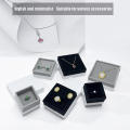 Three Layers Of Appearance White Filled Paper With Black Velvet And Gray Velvet Can Put Ring Earrings Necklace Jewelry Box.