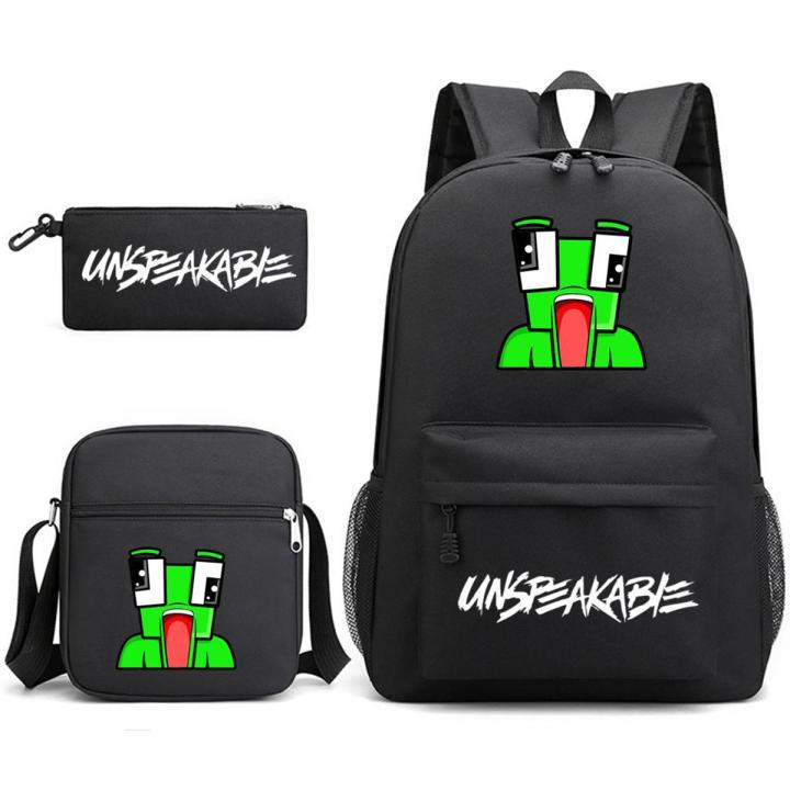 UNSPEAKABLE Schoolbag Fashion European and American Style Men's and Women's Student Backpack Casual Messenger Bag Cartoon Cute Backpack