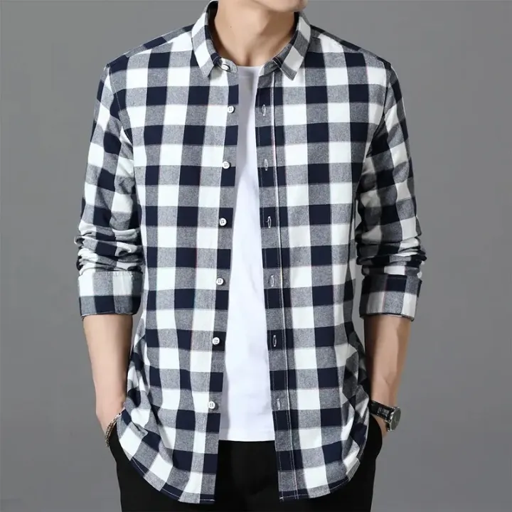 New%20Smart%20Looking%20Trendy%20Cotton%20Black%20&%20White%20Check%20Oxford%20Long%20Sleeve%20Casual%20Shirt%20For%20Men%20By%20XARA%20XCLUSIVE%20(%20DK)%20-%20Image%203