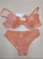 Women's Push-Up Underwire Bra & Panty Set - Rose Gold, Soft Cup, Comfortable Lingerie.