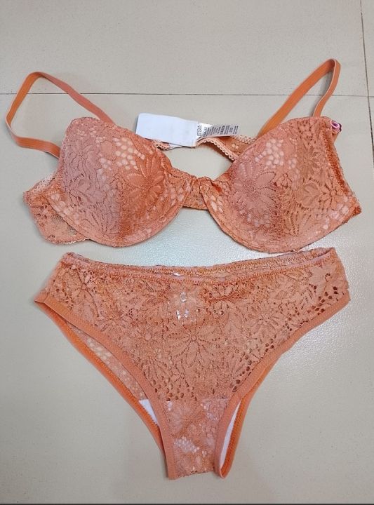 Women's Push-Up Underwire Bra & Panty Set - Rose Gold, Soft Cup, Comfortable Lingerie