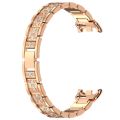 (COD Available) For Xiaomi Band 9 / 9 NFC Diamond Three Beads Stainless Steel Metal Watch Band. 