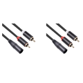 NANLIY 2X XLR to Dual RCA Audio Cable A1 XLR Male 3 Pin to Dual RCA Male Plug Stereo Audio Cable 1M.