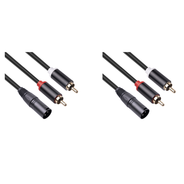 NANLIY 2X XLR to Dual RCA Audio Cable A1 XLR Male 3 Pin to Dual RCA Male Plug Stereo Audio Cable 1M