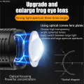 White Laser LED Flashlight 800mAh 10W Rechargeable 3000 Lumens with Digital Display, Zoom & Multi-Mode Outdoor Torch. 