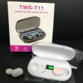 Original T11 bluetooth earphone, TWS high-power digital display, true wireless mini in-ear power bank wireless earphone.