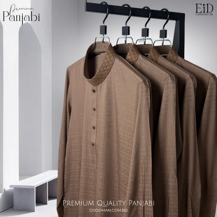 GoodMan%20Punjabi%20Kurta%20for%20Men%20All%20Season%20Premium%20Quality%20Jacquard%20Cotton%20Fabric%20Soft%20Hand%20Feel%20Semi%20Long%20Panjabi%20Style%20in%20Coffee%20Color%20-%20Image%202