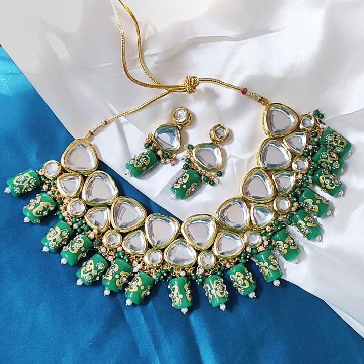 Indian Bollywood Joypuri Meenakari Kundan Stone Wedding Faux