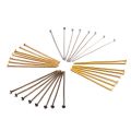 200pcs/bag 20 25 30 40 50 60 70 mm "T" Shape Flat Head Pins Gold/Copper/Rhodium Headpins For Jewelry Making Findings DIY Supplies. 