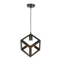 Modern iron pendant lamp black retro industrial square lamp (Bulb not Included) 1Pcs.