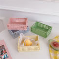 Mini Plastic Storage Box Collapsible Storage Container Desktop Cosmetic Basket. 