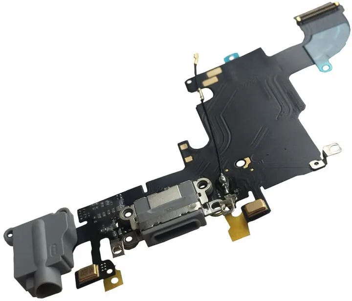 iPhone%206%20/%206s%20Charging%20Port%20Dock%20Connector%20Flex%20Cable%20w/Microphone%20+%20Headphone%20Audio%20Jack%20Port%20Ribbon%20Replacement%20Part%20Compatible%20for%20iPhone%206s%20All%20Carriers%20(Black/Space%20Gray)%20-%20Image%205