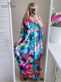 Deep V-neck Batwing Sleeve Red Printed Long Dresses Women 2024 Summer Kaftan Beach Wear Bohemian Women Maxi Dress Q1289 House Foocus. 