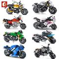 Building Blocks Technical Motorcycle City Moto Racing Motorbike Vehicles Bricks Toys Gifts For Children.