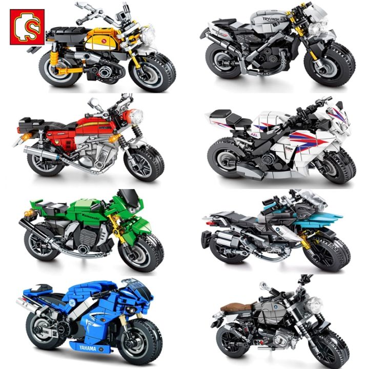 Building Blocks Technical Motorcycle City Moto Racing Motorbike Vehicles Bricks Toys Gifts For Children