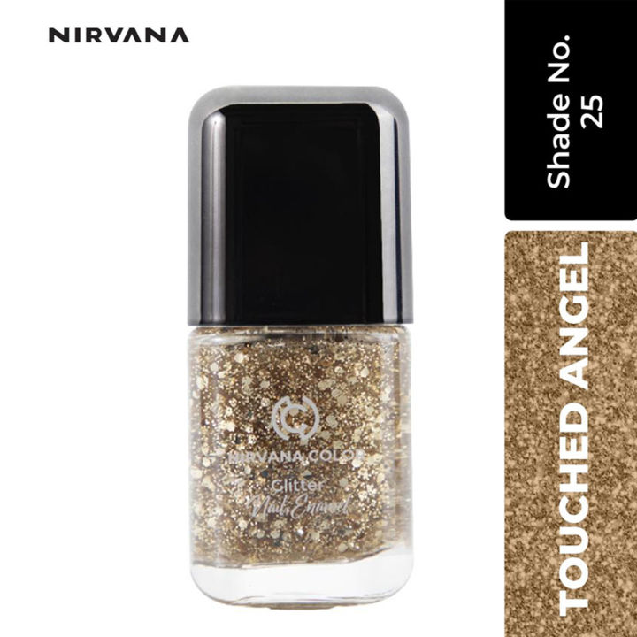 Nirvana Color Nail Enamel Glitter - Glitter Nail Polish for Women - Touched Angel : shade-25