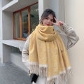 Korean autumn and winter new cartoon imitation cashmere scarf, small fresh bear, cute shawl, warm and versatile scarf.