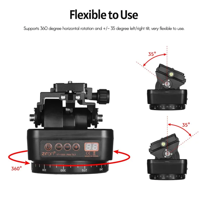 ZIFON%20YT-1000%202.4G%20Wireless%20Control%20Automatic%20Tripod%20Head%20360%20Degree%20Rotatable%20Motorized%20Panoramic%20Head-black%20-%20Image%206
