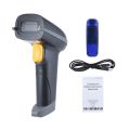 2.4G Wireless Handheld Barcode Scanner Bar Code Reader with Receiver USB Cable for Supermarket Library Express Company Retail Store Warehouse.