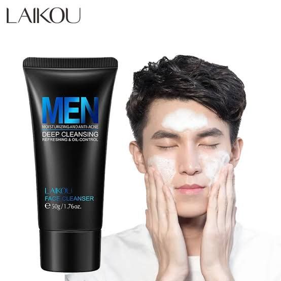 LAIKOU - Men's Exfoliating Facial Cleanser Natural Face Cleanser For Oily Acne Oil Control(50gm)