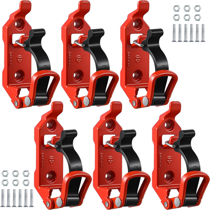 6 Piece Shovel Holder for Car Roof Rack Ax Holder Kit Roof Rack Car Accessories Red Metal for Truck Boat MilitaryEquipment and Tools